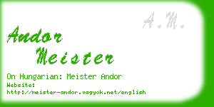 andor meister business card